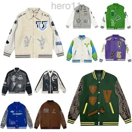 디자이너 Mens Varsity Jacket Baseball Leather Coat 패션 여성 레터맨 재킷 자수 레터 재킷 싱글 가슴 탑 커플 Mens Clothi O9CF