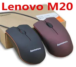 Lenovo M20 USB Mouse Mouse Mini 3D Wired Gaming Mance Mice مع صندوق البيع بالتجزئة لجهاز الكمبيوتر المحمول Notebook6405509