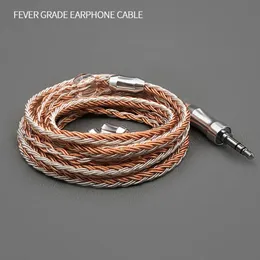 Accesorios FENGRU Man Yao 16 Share 400 Cores Single Crystal Copper Silver Plating MMCX 2Pin 0.78mm QDC A2DC IM IE80 Cable de actualización de auriculares