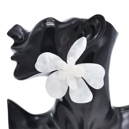 Kolczyki stadnorskie ogromny akrylowy kwiat dla kobiety 2024 Trend hiperbolę Summer Street Street S Girl's Earr Akcesoria biżuterii