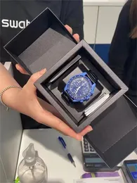 Biyokeramik Planet Moon Erkekler Saatler Tam Fonksiyonu Quarz Chronograph Tasarımcı Merkür 42mm İzle Sınırlı Üretim Bilek saatleri kutu ile