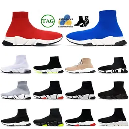 Designer Casual Socks Shoes Rubber Speeds Red White Black Bottoms OG Knit Trainers Platform Loafers Wholesale Luxury Runners Womens Mens Grey Blue Sneakers