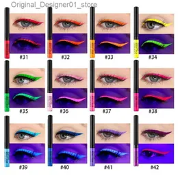 Eyeliner UV Işık Neon Eyeliner Kalem Gözler Makyaj Kırmızı Su Geçirmez Sıvı Renk Göz Yollu Kalem Makyaj Kozmetikleri Sarı Mat Mor Kalem Q240122