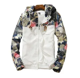 Marca designer floral jaqueta outono dos homens com capuz jaquetas fino ajuste manga longa homme na moda blusão casaco roupas de marca atacado1280003