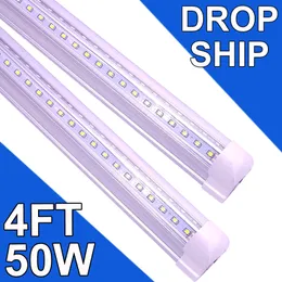 4 Ayak Led Dükkan Işıkları 50W 48inch 5000 Lm Dolap Işığı Altında, T8 Entegre Tüp Işık Fikstürü Yardımcı 4ft Dükkan Işık Tavan Aydınlatma GarajuSastock