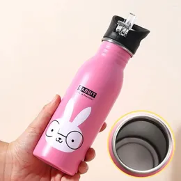 Water Bottles With Straw Steel Cup For Children Tea Sports Bottle Gourd Drinkware Containers Beverages Outdoor Drinking Tool