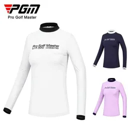 PGM golf damski stojak z długim rękawem T-shirt T-shirt Wysoka elastyczna miękka odzież jesienna zima golf dla kobiet YF533