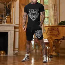 Survêtements pour hommes Designer Novel T-shirt noir + short Hot Drill Casual Sportswear Printemps et été haut de gamme exclusif pour hommes T240122