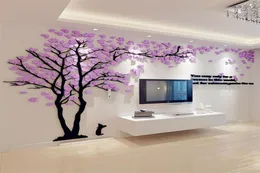 Nytt Creative Love Tree 3D Wall Stickers vardagsrum soffa TV -bakgrund Selfadhesive Film Left and Righ Home Decoration T2004218519228