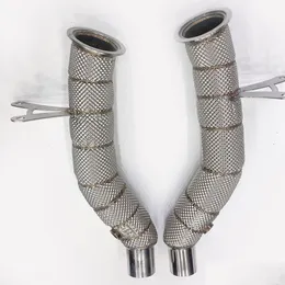 Dhnjx Sistema Cat-Back Scarico per auto Downpipe Acciaio inossidabile Catalitico a tre vie Insation di calore per Ferrari 458 Italia 11-16 Testa del tubo Parte Dro