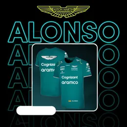 Mens T-shirts F1 2024 Aston Martin Team Alonso T-shirt Formel One Racing Suit Extreme Sports Training Moto Tee Overdimensionerade Mens Ladies