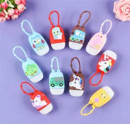 30ML Hand Sanitizer Bottle Holder Cartoon Cases Kids Students School Perfume Bottle and Silicone Protective Cover Set Random Patte1193533