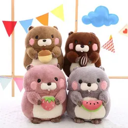 Plush Dolls 1pc 25cm Cute Marmot Plush Toy Stuffed Soft Lovely Hamster Holding Food Plush Pillow For Children Birthday Kids Gift