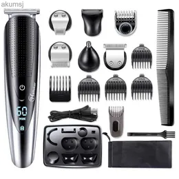 Máquina de cortar cabelo, tudo em um, para homens, kit de preparação, corpo facial, molhado, seco, máquina de cortar cabelo, aparador facial, recarregável, máquina de corte de cabelo YQ240122