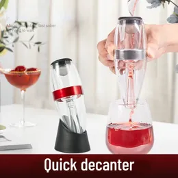 Decanter de vinho rápido sobering para cozinha bar festa profissional vermelho uísque aerador dispensador pourer com filtro e base 240122