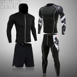 Spodnie męska odzież sportowa MMA Rash Guard Sport Shirt Men Compression Compression Panty Gym Koszula Mężczyzn Fiess Leggins Ubranie ciasne garnitur