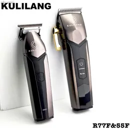 Saç Clippers Kulilang R77F Profesyonel Elektrikli LCD Ekran Saç Clipper Fade+DLC Kaplamalı Bıçak Yüksek Güç 7200rpm Kalite Berberleri YQ240122