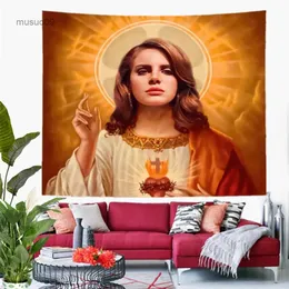 Gobeliny Jezus Saint Lana del Rey Tapestry Born to Die meme Tobestry Estetyczne dekorację sypialni gobelin