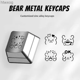 Keyboards ECHOME Zinc Alloy Metal Keycap Silver Plated Personalized Cute Bear Keyboard Cap OEM Profile Keycap for Mechanical Keyboard Gift YQ240123