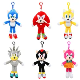 공장 도매 20cm 6 스타일 Sonic Hedgehog Plush Toys 소닉 영화 주변 장치 인형 어린이 선물