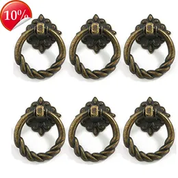 New 6pcs Vintage Furniture Handle Cabinet Dresser Drawer Pull Ring European Cupboard Door Handle Drawer Knobs Furniture Hardware