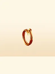 Кольцо с винтом Love Классические роскошные дизайнерские украшения Мужские и женские кольца 039s из титановой стали с буквами, двойное кольцо, размер 5116386917