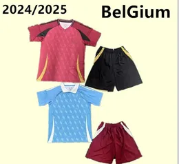 2024 2025 camisa de futebol belga para jogos em casa e fora de casa R LUKAKU E.HAZARD 24/25 Seleção Nacional Masculina Conjunto de camisa infantil MERTENS BATSHUAYI TIELEMANS T.HAZARD