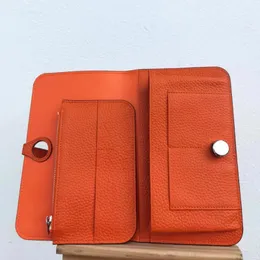 Bolsos de mujer, cartera de cuero genuino, carteras largas de diseñador, bolso de viaje de negocios, funda de pasaporte de marca de lujo, bolso de mano con cerrojo informal