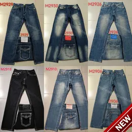 24SS Men's Jeans Fashion-Straight-Leg Pants 18SS Ny True Elastic Mens Robin Rock Revival Crystal Studs Denim Designer Byxor True Religions Men Men