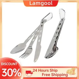 Camp Kitchen 3pcs/Set Outdoor Cutery Titanium Cutery Set Ultra Light Cutery Spoon Home Travel Picnic Cutery Set High Quality Hot Sale YQ240123