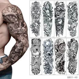 40 Design Impermeabile Adesivo tatuaggio temporaneo Braccio completo Tatoo Flash di grandi dimensioni Tatuaggi finti Manica Art per Uomo Donna 240122