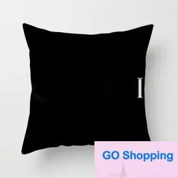 European and American Famous Brand Logo Affordable Luxury Style Square Fashion Living Room Sofa Short Plush Pillow Cover