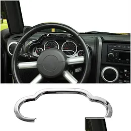 إكسسوارات داخلية أخرى Car ABS Central Control Dash Board Decoration ER Chrome لجيب Wrangler JK 2007-2010 Drop Deliver