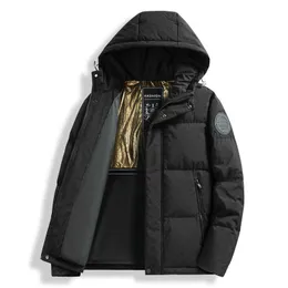 Daunenparkas für Herren, Daunenjacke mit Kapuze, verdickt, für Herbst und Winter, kurze graue Entendaunen, trendige Daunenjacke der Marke, winddichte und warme Jacke, Herrenbekleidung, 6ven k