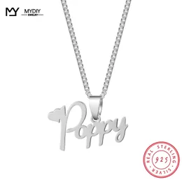 Halsband Mydiy 925 Sterling Silver Custom Necklace Box Chain for Woman Fashion Wedding Engagement Pendant Halsband Gift 2021 Trend