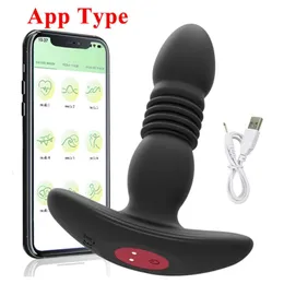 Brinquedos sexuais massageador bluetooth empurrando vibrador vibrador para homem masculino próstata app controle remoto anal plug brinquedo para mulher