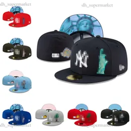 Designers monterad hatt ny era mössor herr baseball hattar mlbes caps svart färg hip hop broderi vuxen platt topp för män kvinnor fullt stängt 7-8