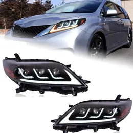 Toyota Sienna 헤드 라이트를위한 자동 헤드 램프 2011-20 19 Sienna LED 헤드 라이트 DRL 신호 HID BI Xenon Lights