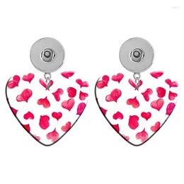 Dangle Earrings Love Mom Sunflower Happy 12mm 18mm Snap Button Heart Acrylic Earrop Ear Scud Diy Jewelry R2390