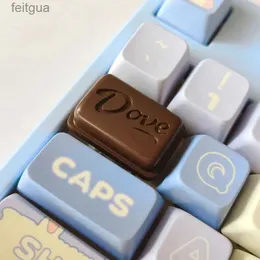 لوحات المفاتيح لوحات المفاتيح TAB1.5U Chocolate KEYCAP 3D طباعة راتنجات الأنيمي الديكور الميكانيكية PBT محور كروس المحور YQ240123