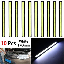 Novo 10 pçs/set 17cm universal luz de circulação diurna carro cob led luz tira luzes externas auto à prova dwaterproof água lâmpada led acessórios automóveis