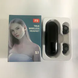 Wireless earphone bluetooth V5.0 F9 TWS sports headphone LED display headset microphone DHL delivery