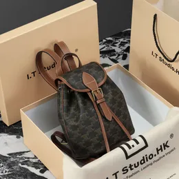 Tasarımcı Lady Luxury Cel Çantalar ve Chan Sırt Çantası Orijinal Deri Triumphal Arch Sırt Çantası Yeni Eğlence Gidiş Küçük Sırt Çantası Mini Drawstring Küçük Sırt Çantası