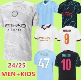 24 25 Haaland Soccer Jerseys Mans Cities Final Final Istanbul Kit Mahrez Grealish de Bruyne Foden Футбольная рубашка Kids 2023 2024 Mahrez Mancheste Новая униформа Man City 88