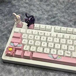 Клавиатуры DIY ручной работы на заказ с бантиком в виде крыльев ангела Keycap Space Alt Ctrl Cross Axis Game Механическая клавиатура Keycap YQ240123