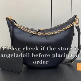 10a Ayna Kalite Tasarımcısı 38cm Büyük Ay Çantası Kadın Döngü Hobo Çantalar Lüks Çantalar Gerçek Deri Siyah Kabartmalı Çanta Crossbody Omuz Kayışı Kompozit Çanta