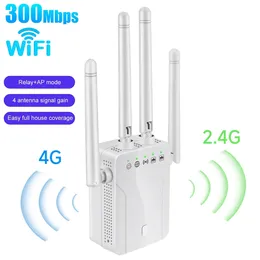 Ripetitore WiFi wireless 300Mbps 2.4Ghz Estensore di segnale Wi-Fi Router Rete Wlan WiFi Repetidor Router di rete a lungo raggio
