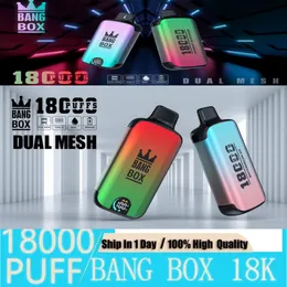 Bang Box 18000 puffs Puff 18k 26ml Preloaded 850mAh Rechargeable PenDisposable Vape 0%2%3%5%Intelligent display vapes disposable puff