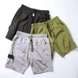 High Street Men's Short Retro swobodne luźne kamienie krótkie rękawki męskie i nylonowe krótkie hip-hopowe wyspy bawełniane