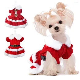 Hundebekleidung Weihnachtskleid Süße Mädchen Winterkleidung Bequemer roter Rockanzug für kleine Haustiere Leicht zu reinigende Vorräte